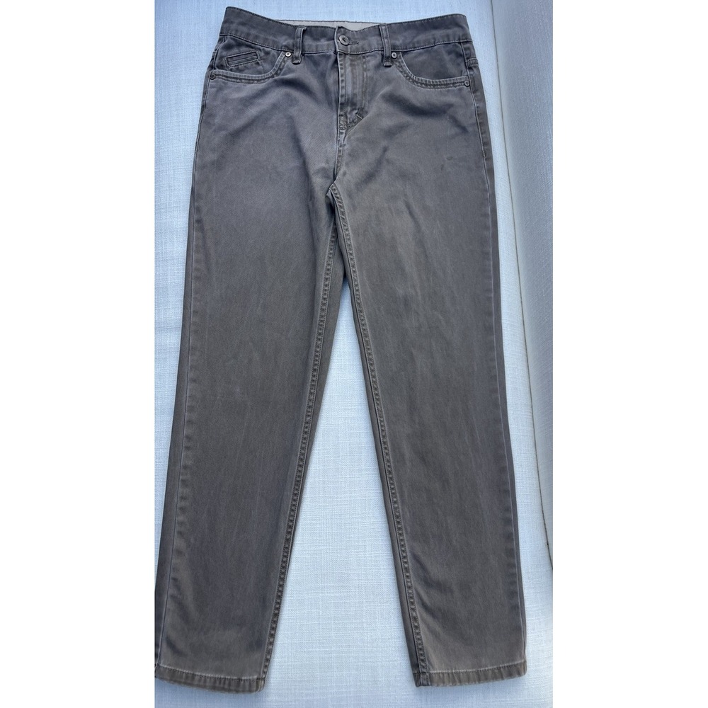 Poetry Cotton Pants Brown Gray Women Size 6 Straight Leg Mid Rise